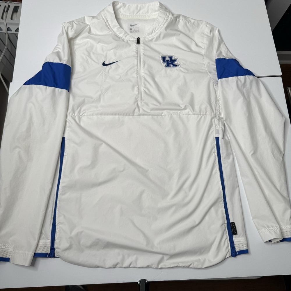 Nike Kentucky Wildcats Windbreaker Jacket Mens‎ small White 1/4 Zip